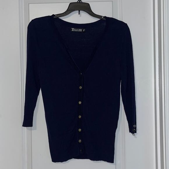 ⚡️ 3 for $20 ⚡️ New York & Company 7th Avenue Midnight Blue Cardigan - Picture 1 of 10